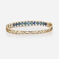 A 14K Yellow Gold and Sapphire Bracelet