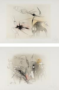 Wifredo Lam (Cuban, 1902-1982) — Two works from Visible Invisible , 1972