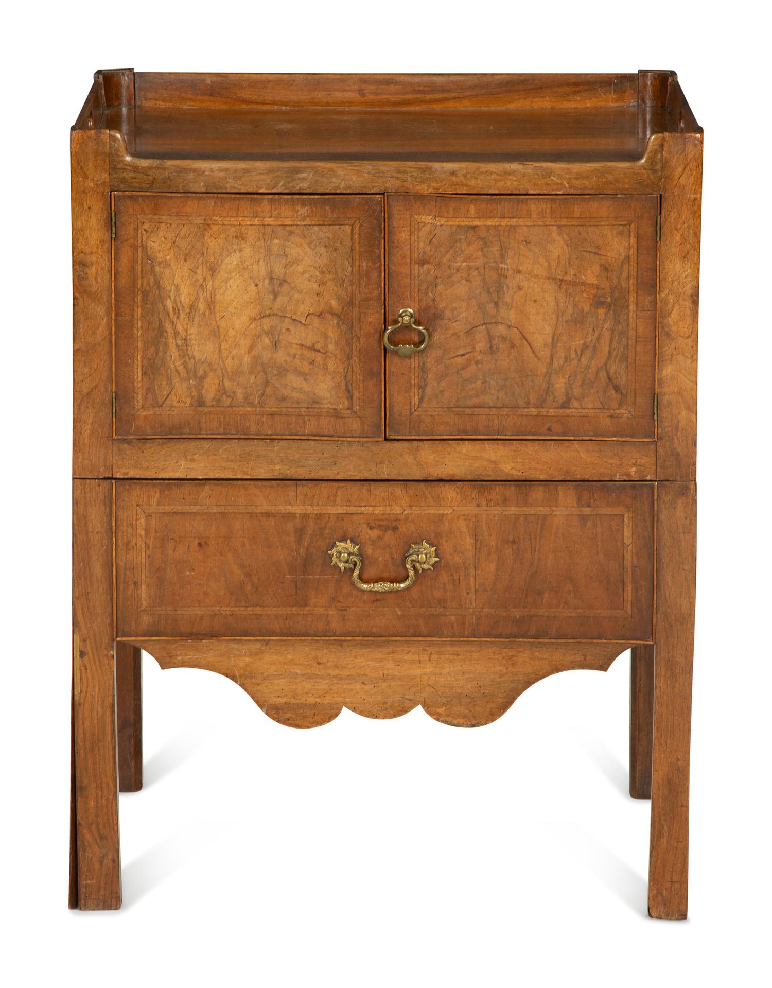 A George III Style Walnut Bedside Cabinet