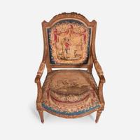 A Pair of Louis XVI Style Giltwood fauteuil à la reine circa 1870-1880