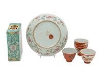 Six Chinese Famille Rose Porcelain Articles