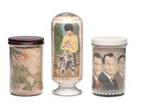 A Collection of John A. Adams Sand Art Bottles, Along with Custom Box and Unused Bottle