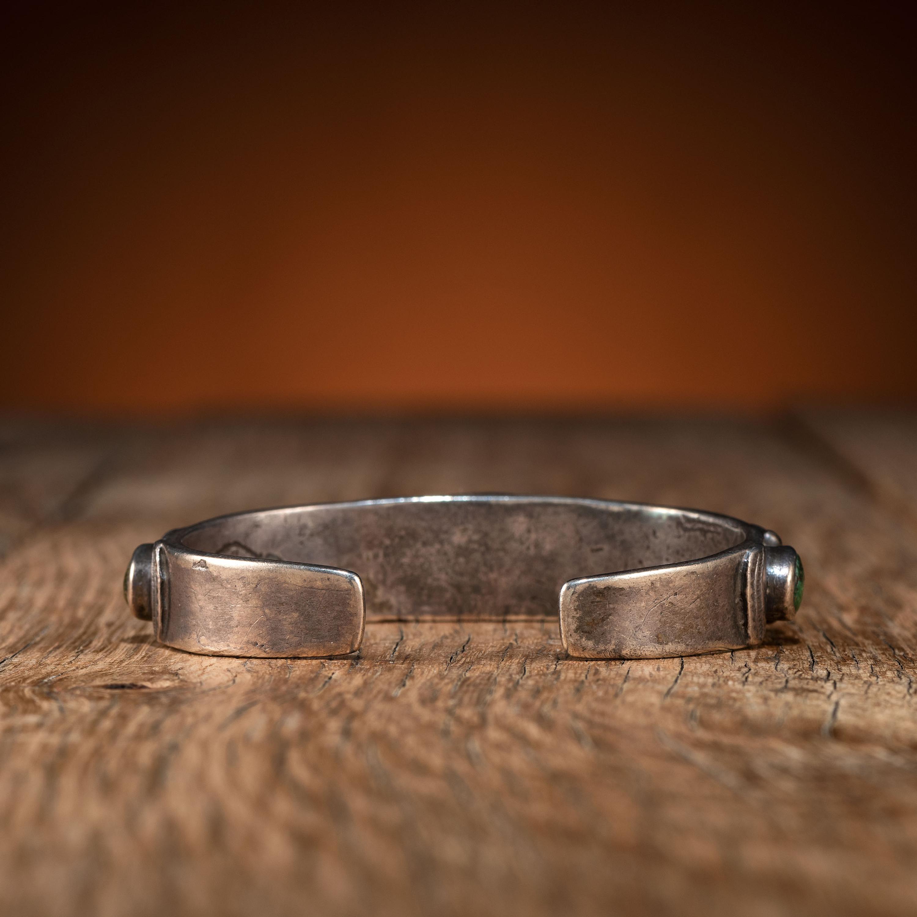 Navajo Silver Ingot and Turquoise Cuff Bracelet