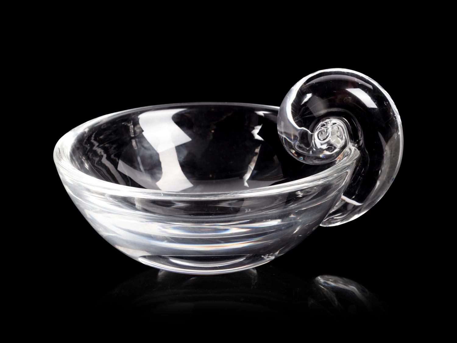A Pair of Steuben Glass Bowls and a Pair of Steuben Glass Salt Cellars