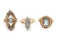 COLLECTION OF YELLOW GOLD RINGS