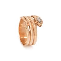 YELLOW GOLD AND DIAMOND SNAKE RING