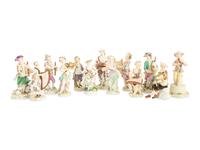 An Assembled Group of Thirteen Meissen Porcelain Orchestra Figures — 19th Century