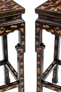 A Pair of Chinese Export Lacquer Pedestals