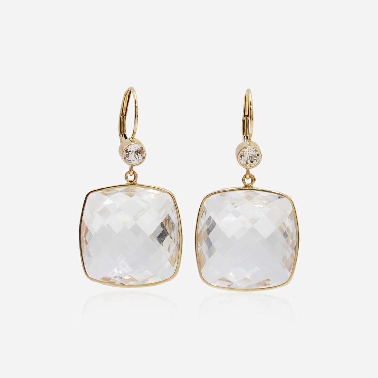 A 14K Yellow Gold and Rock Crystal Suite