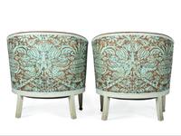 A Pair of Painted Neoclassical Style Barrel Chairs