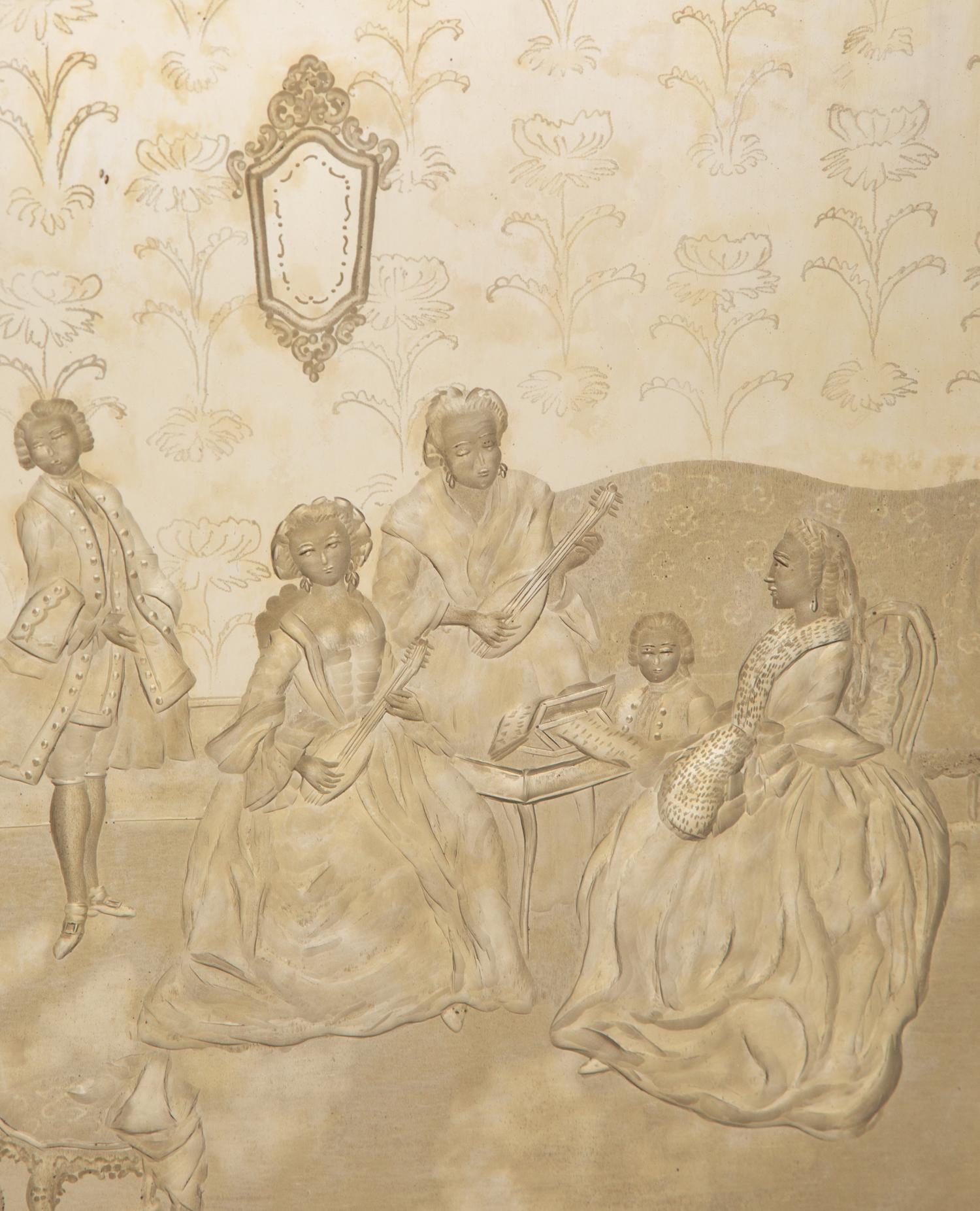 A Pair of Venetian Etched Glass Mirrors