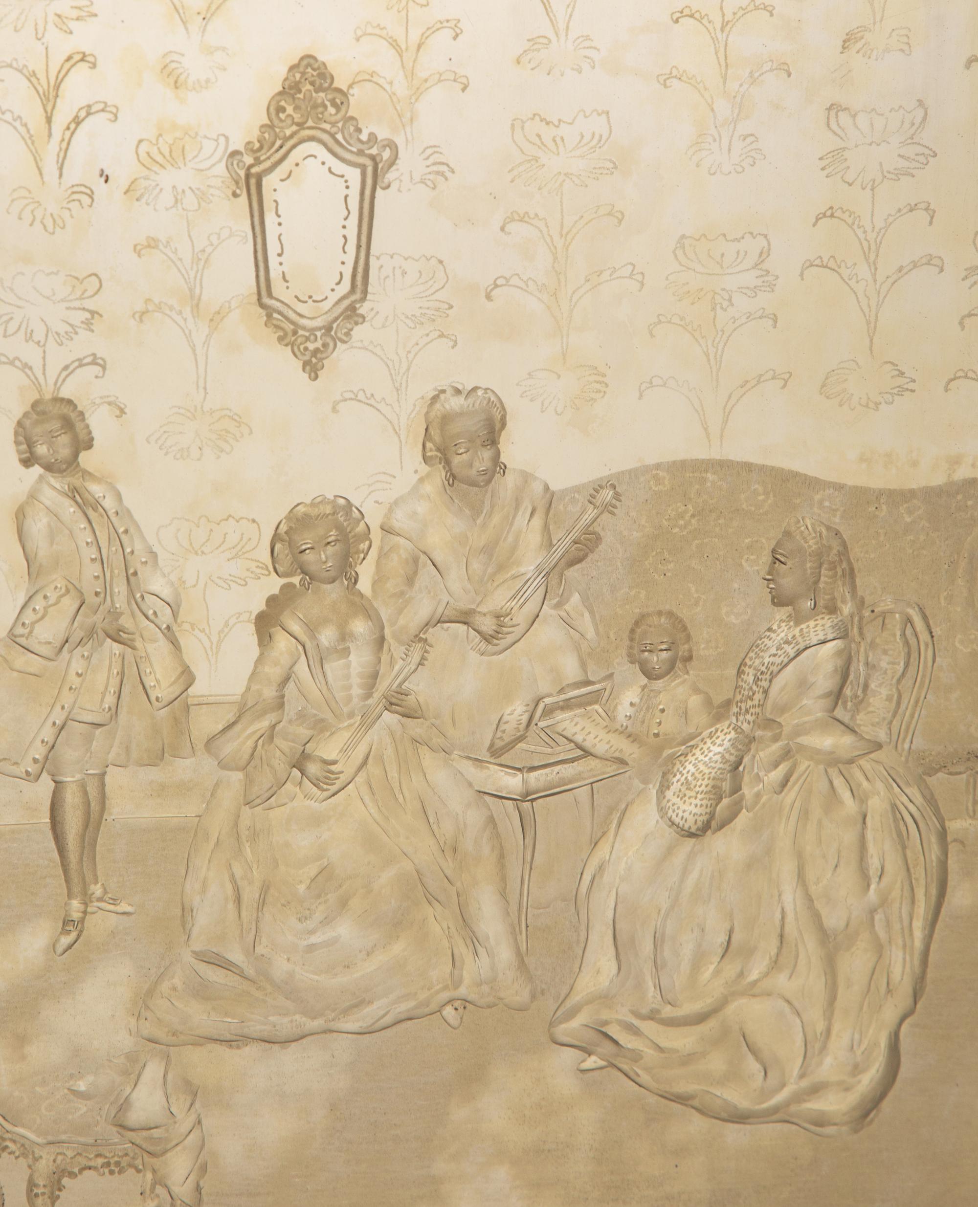 A Pair of Venetian Etched Glass Mirrors