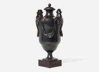 A Large Wedgwood & Bentley Four Handled Black Basalt Vase and Cover, UK, 1770s