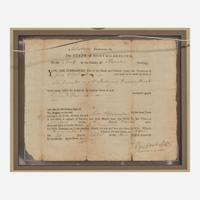 [Declaration of Independence] [North Carolina] Hooper, William Partially-Printed Document, initialed