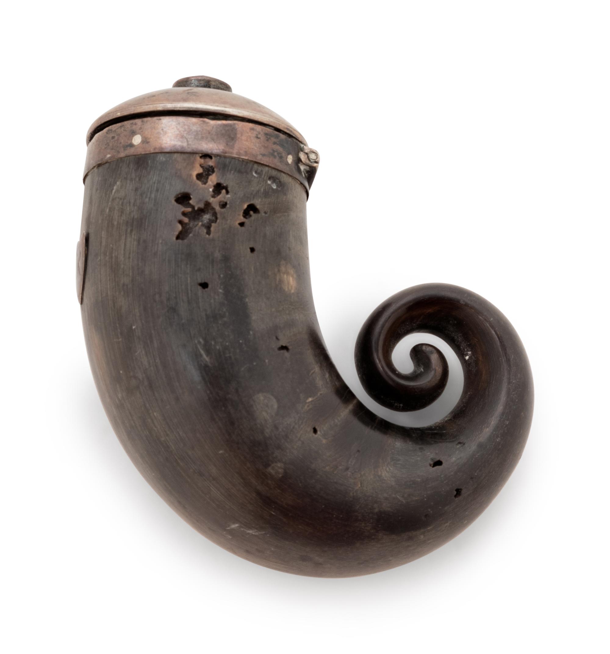 A Scottish Silver and Hardstone Mounted Snuff Mull