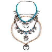 Three Southwestern-Style Squash Blossom Necklaces