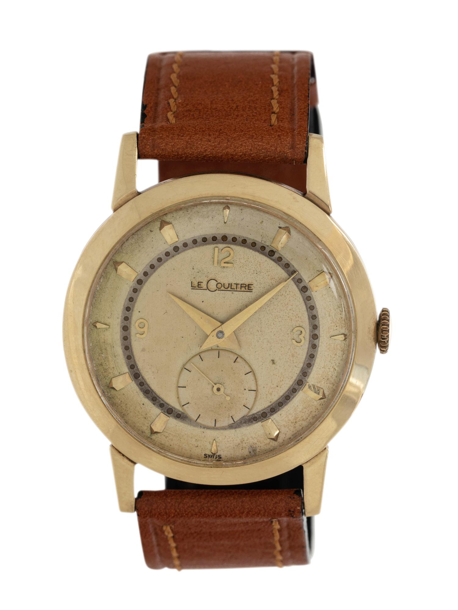 LeCOULTRE, VINTAGE, 14K YELLOW GOLD WRISTWATCH