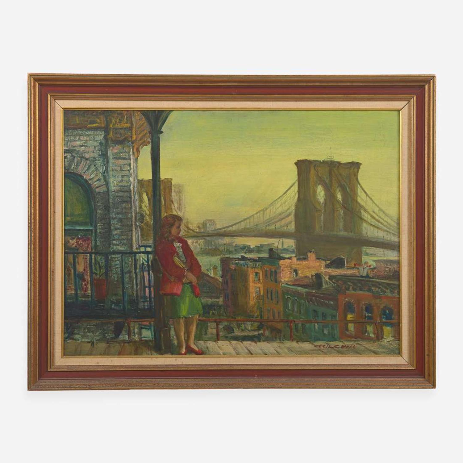 Cecil Crosley Bell (American, 1906-1970) Late Afternoon, Brooklyn Bridge