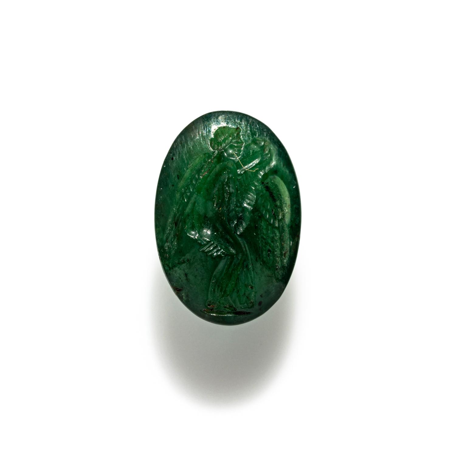 A Roman Plasma Ring Stone with Princess Leda and the Swan