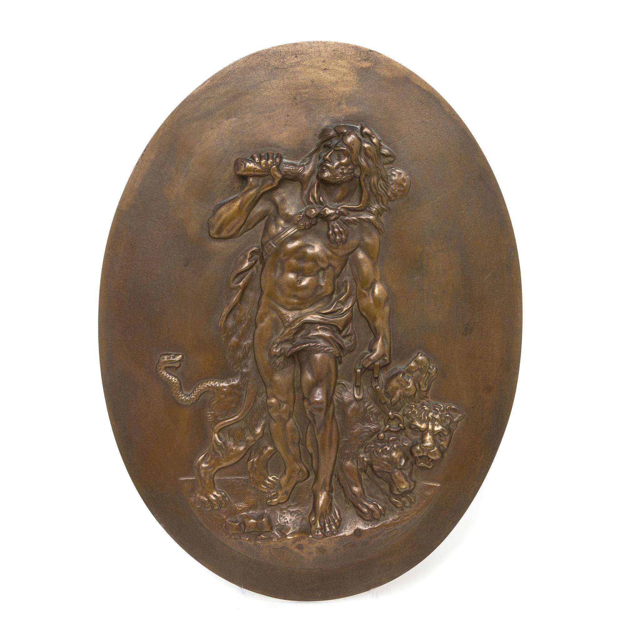 A Continental Bronze Relief Medallion, Height 15 3/8 x width 11 1/2 inches.