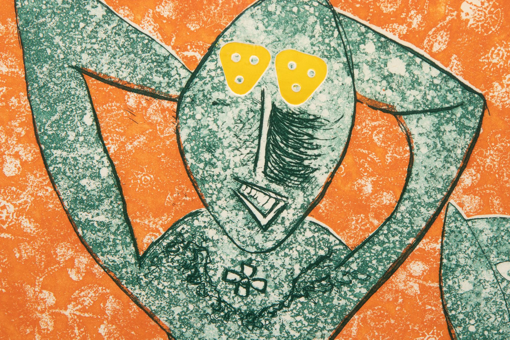 Pecheur sur la plage and Baj chez Picasso 11 (a pair of works), 1962 and 1969