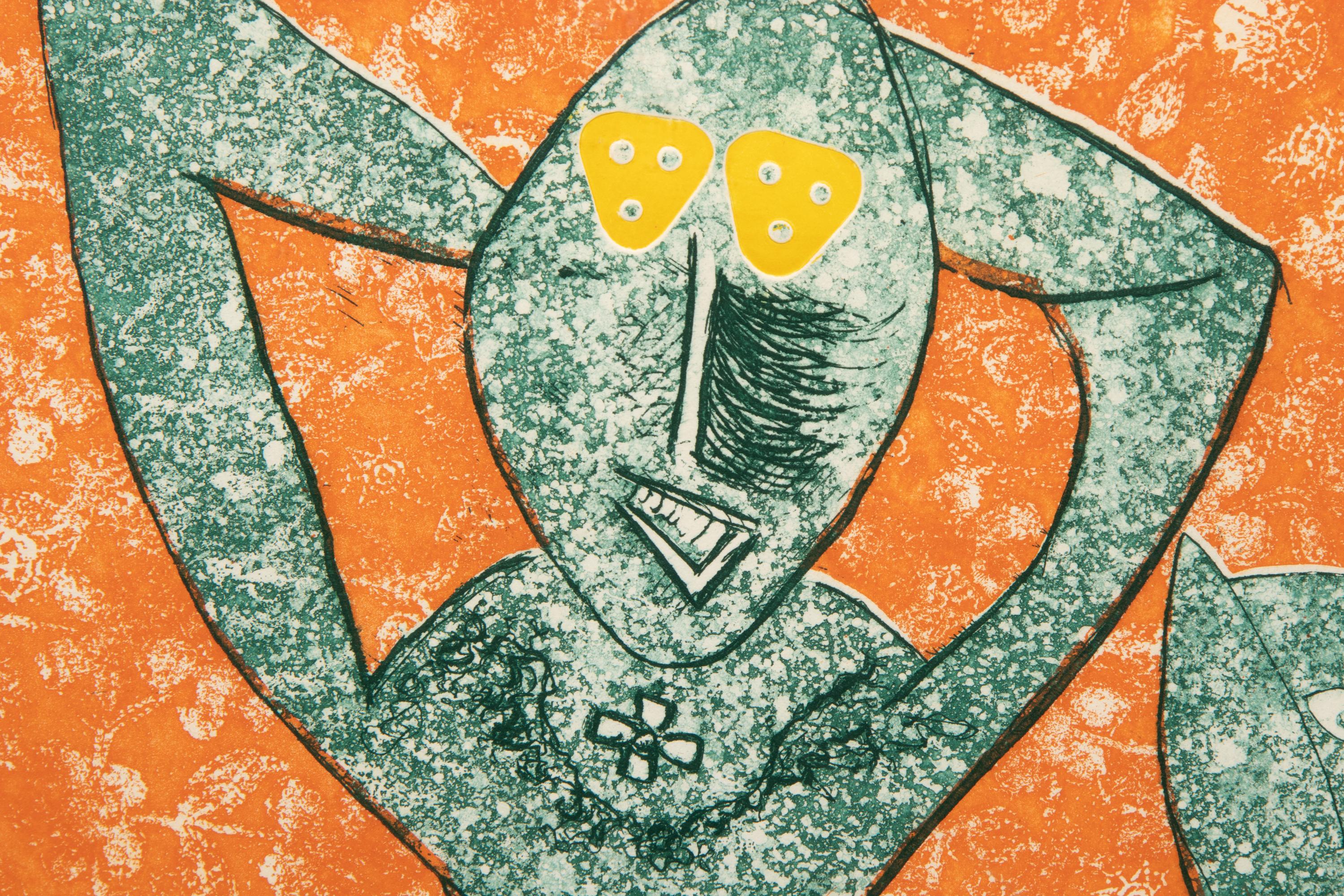 Pecheur sur la plage and Baj chez Picasso 11 (a pair of works), 1962 and 1969