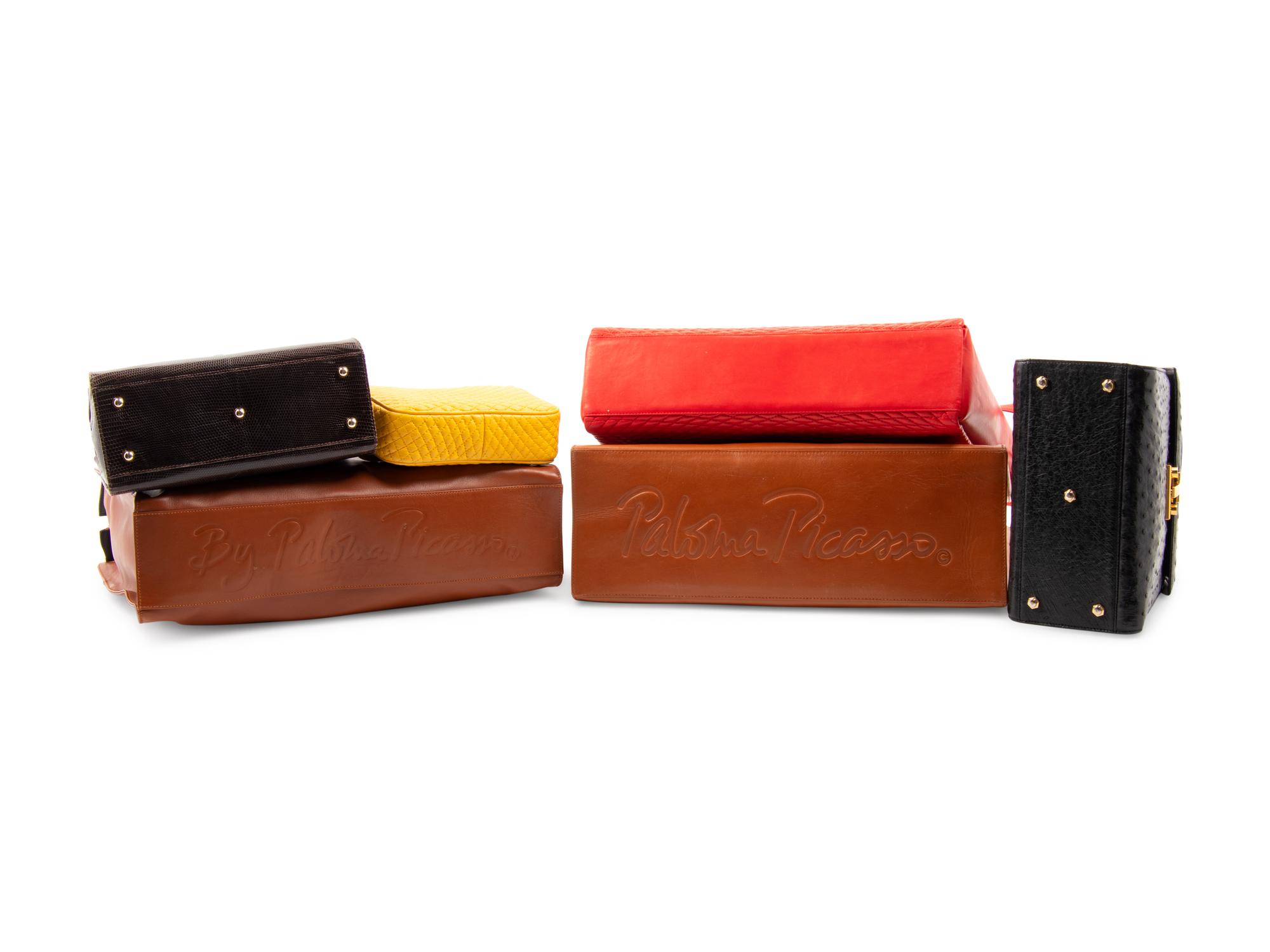 Collection of Six Bags; Two Picasso, Two Tiffany, Two Bally, 1980-2010s