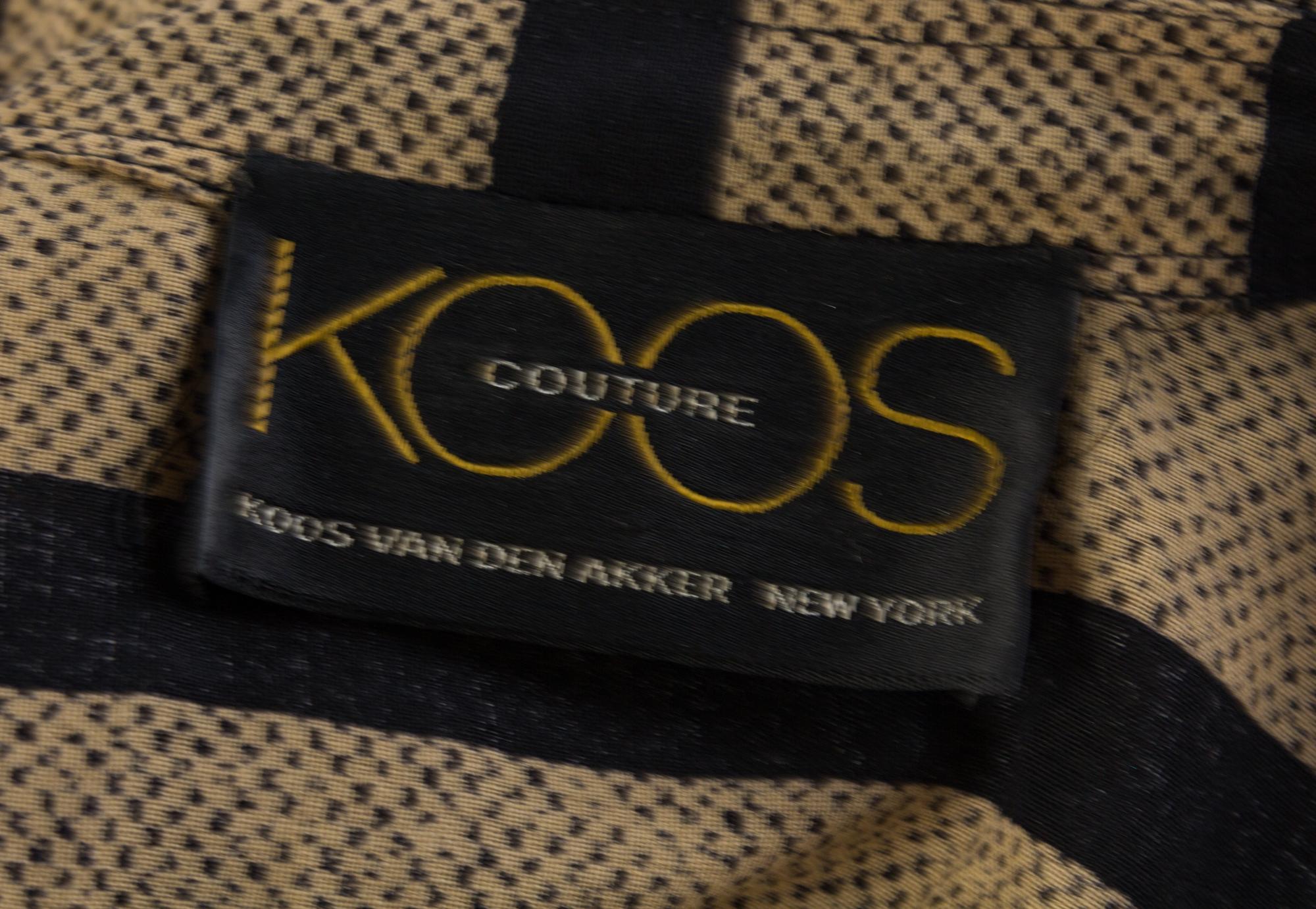 A Koos Couture Black and Tan Shirt Dress, No size.