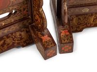 A Pair of Chinese Red Lacquer Table Screens