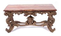 An Italian Baroque Style Console Table Height 35 x width 70 x depth 30 1/2 inches. — WILLIAM SWITZER, 20TH CENTURY