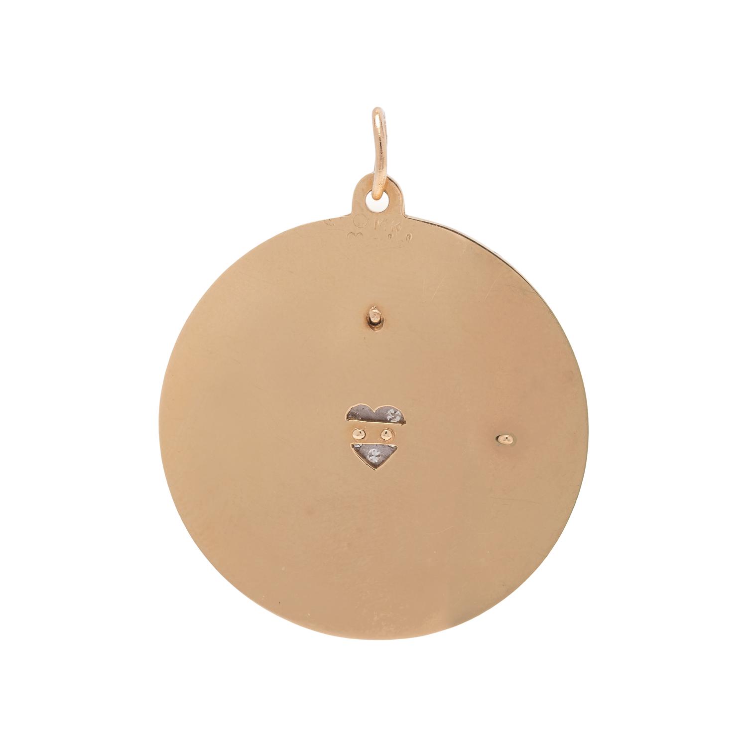 YELLOW GOLD AND DIAMOND CLOCK CHARM