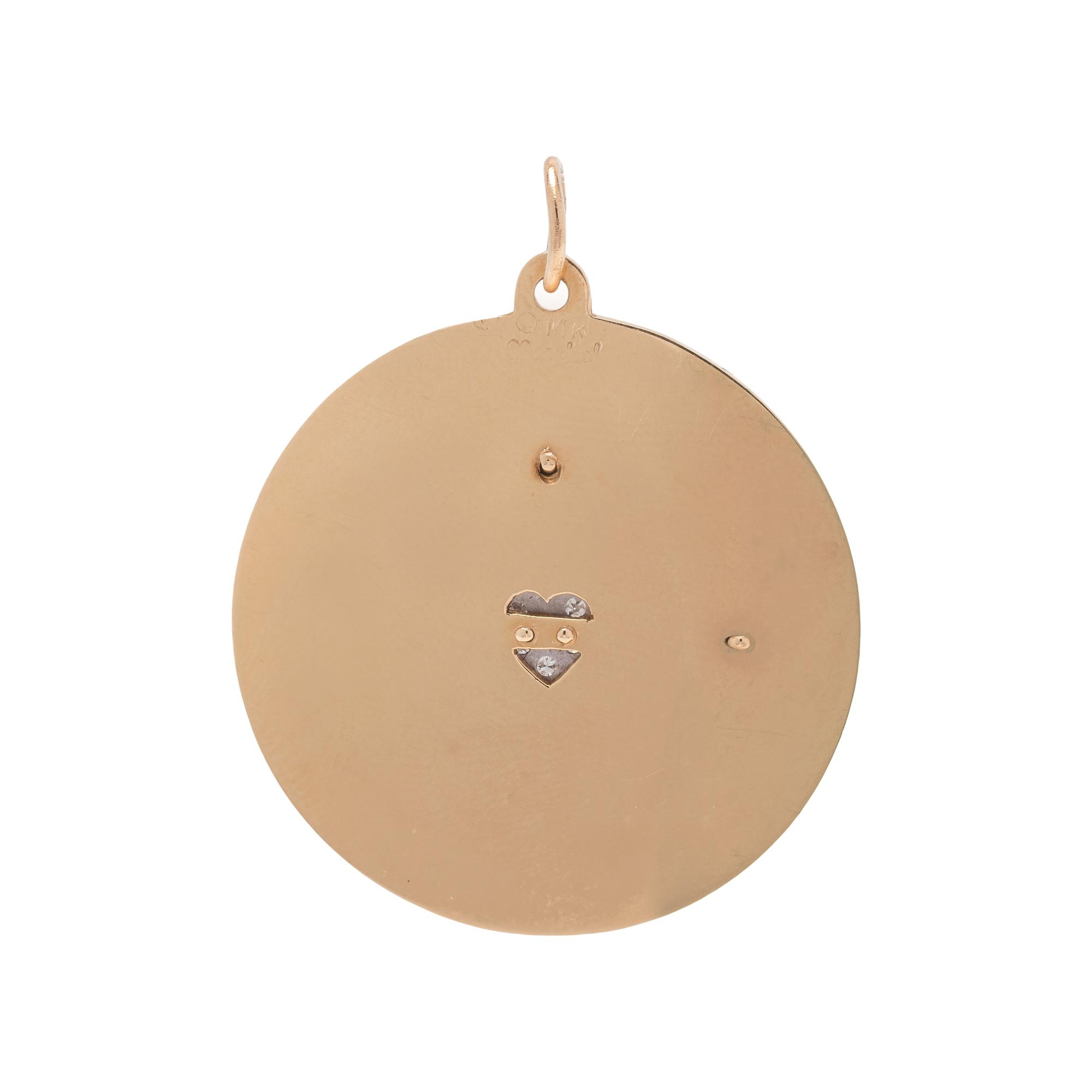 YELLOW GOLD AND DIAMOND CLOCK CHARM