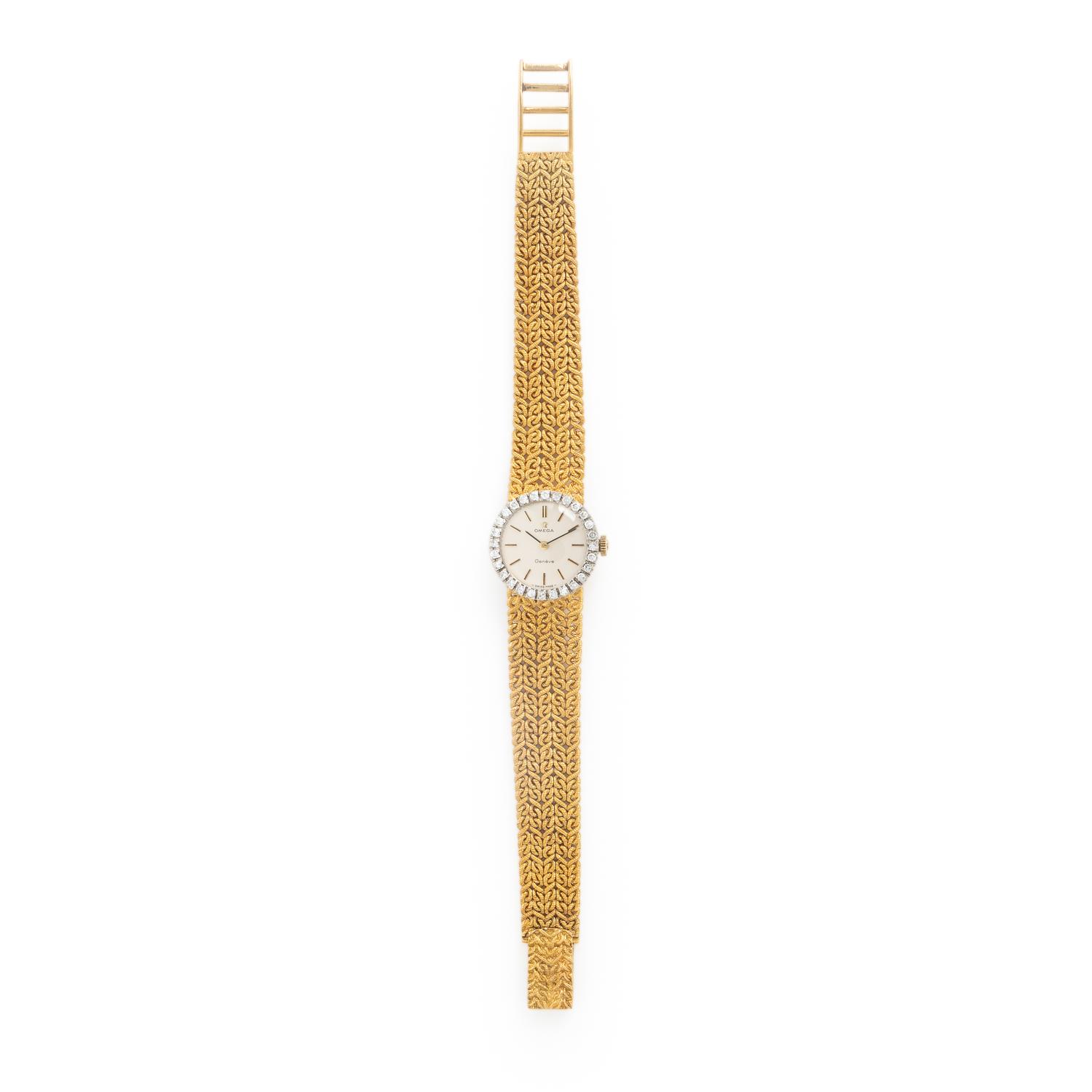 Omega, Yellow Gold and Diamond Watch