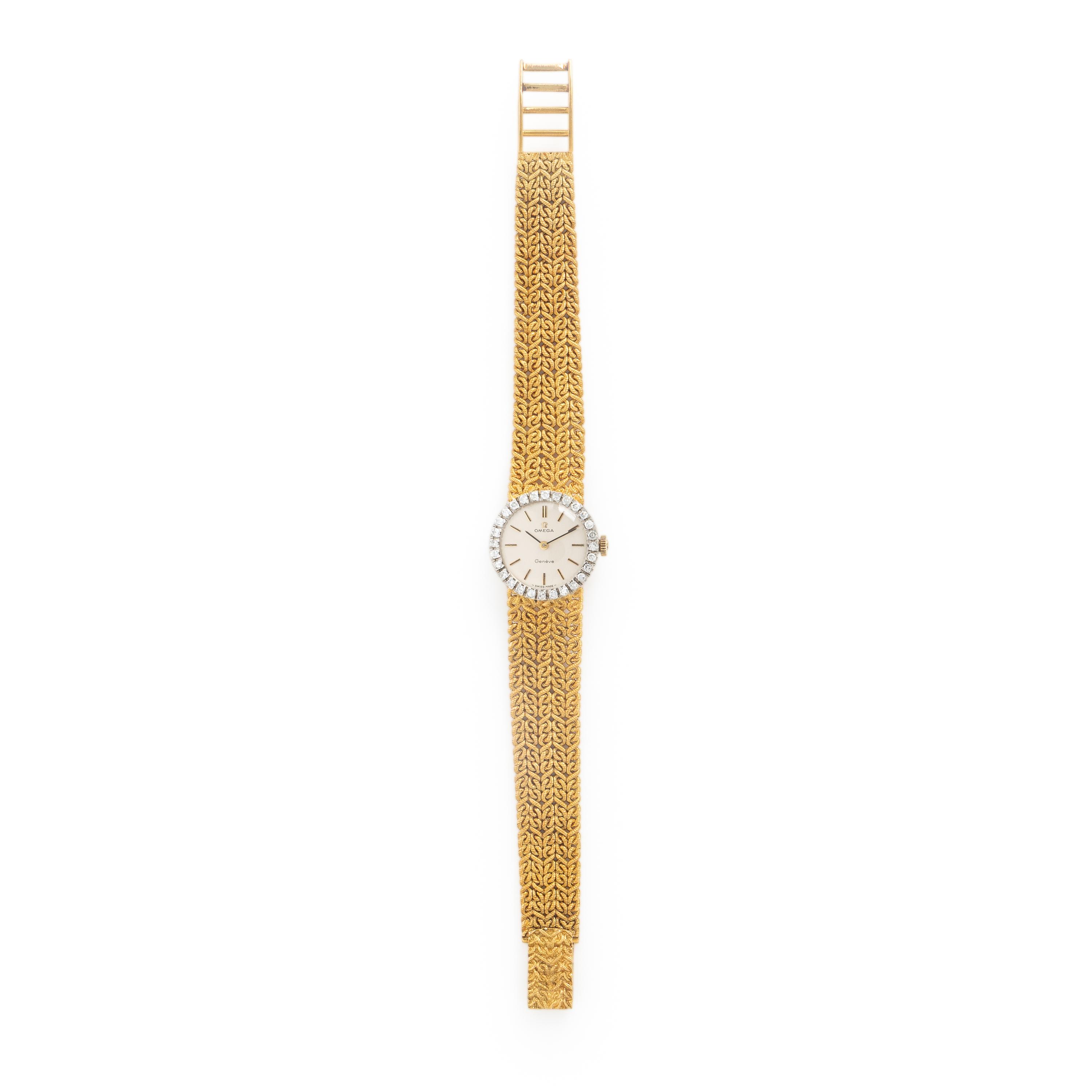 Omega, Yellow Gold and Diamond Watch