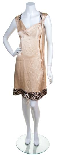 A Galliano Gold Silk Cocktail Dress, Size 28/42.