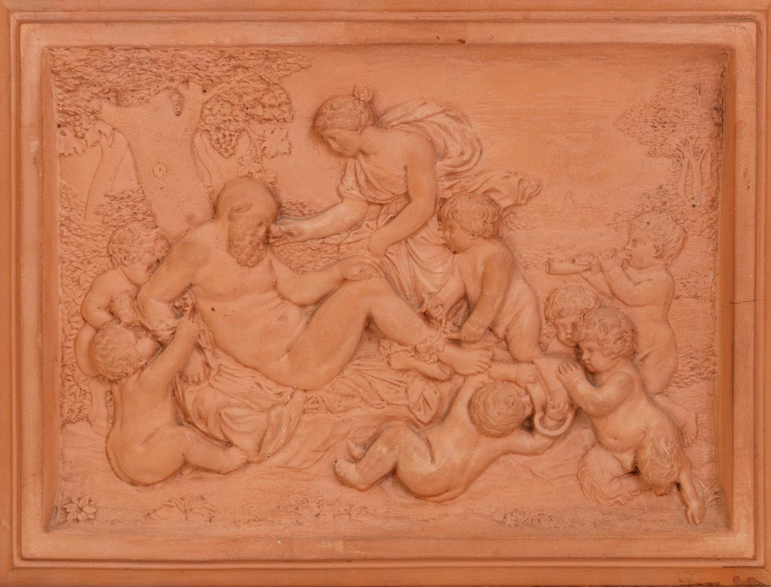 A Neoclassical Framed Terra Cotta Plaque