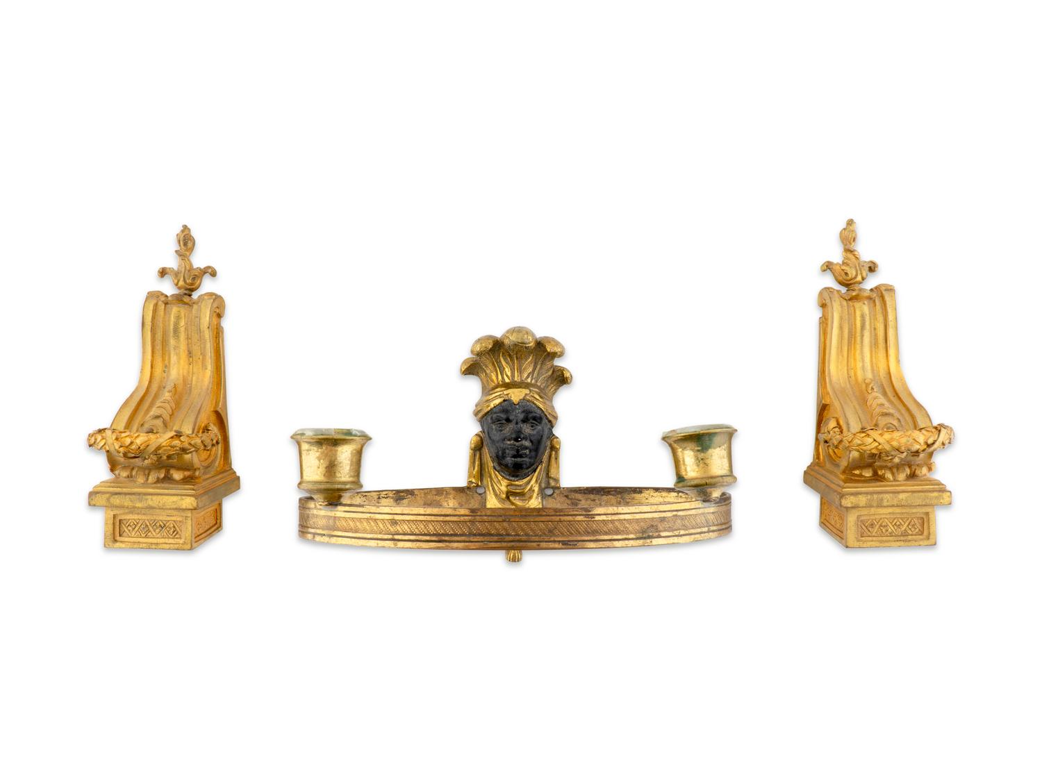 Three French Gilt Metal Items — 20TH CENTURY