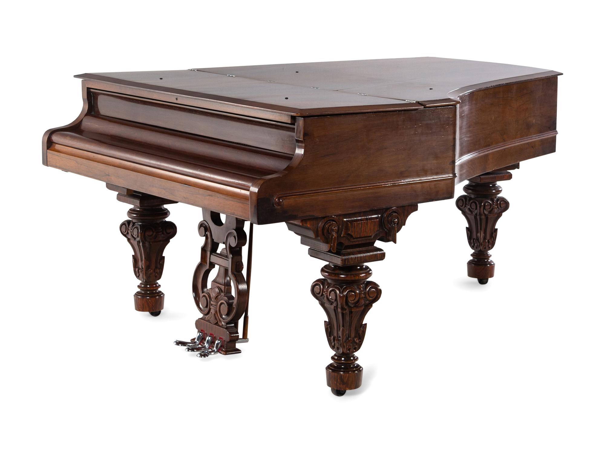 A Chickering & Sons Victorian Rosewood Parlor Grand Piano