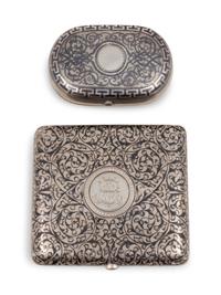Two Russian Niello Silver Cases