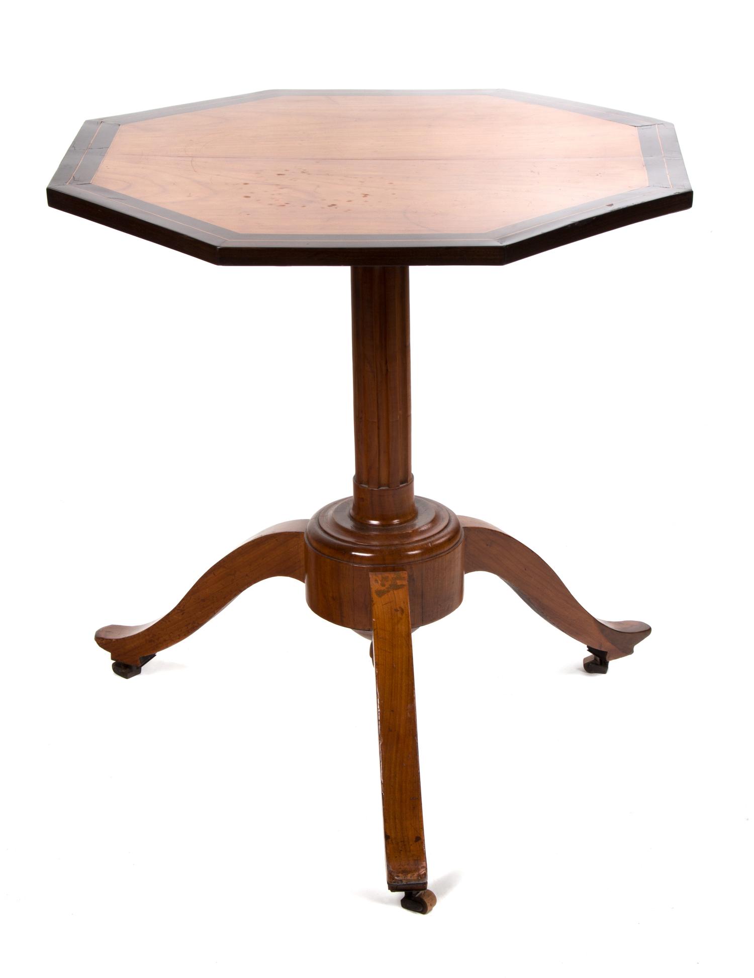 A Biedermeier Fruitwood Tripod Table Height 26 1/2 x diameter 27 inches. — MID-19TH CENTURY