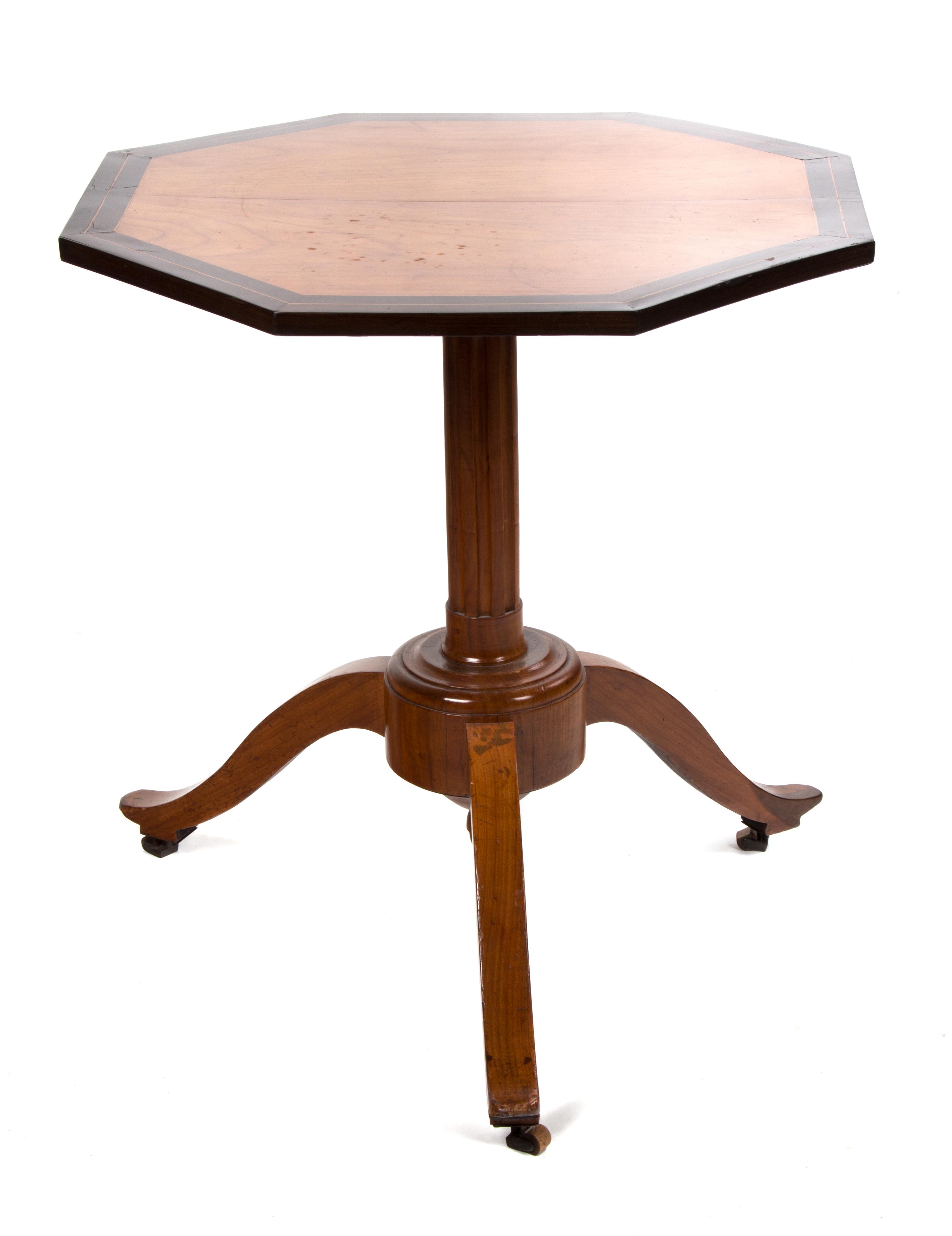 A Biedermeier Fruitwood Tripod Table Height 26 1/2 x diameter 27 inches. — MID-19TH CENTURY