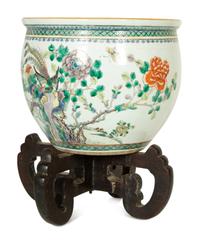 A Chinese Export Enameled Porcelain Jardinière