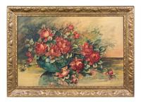 E. Plack (19th/20th century) Still Life with Flowers…