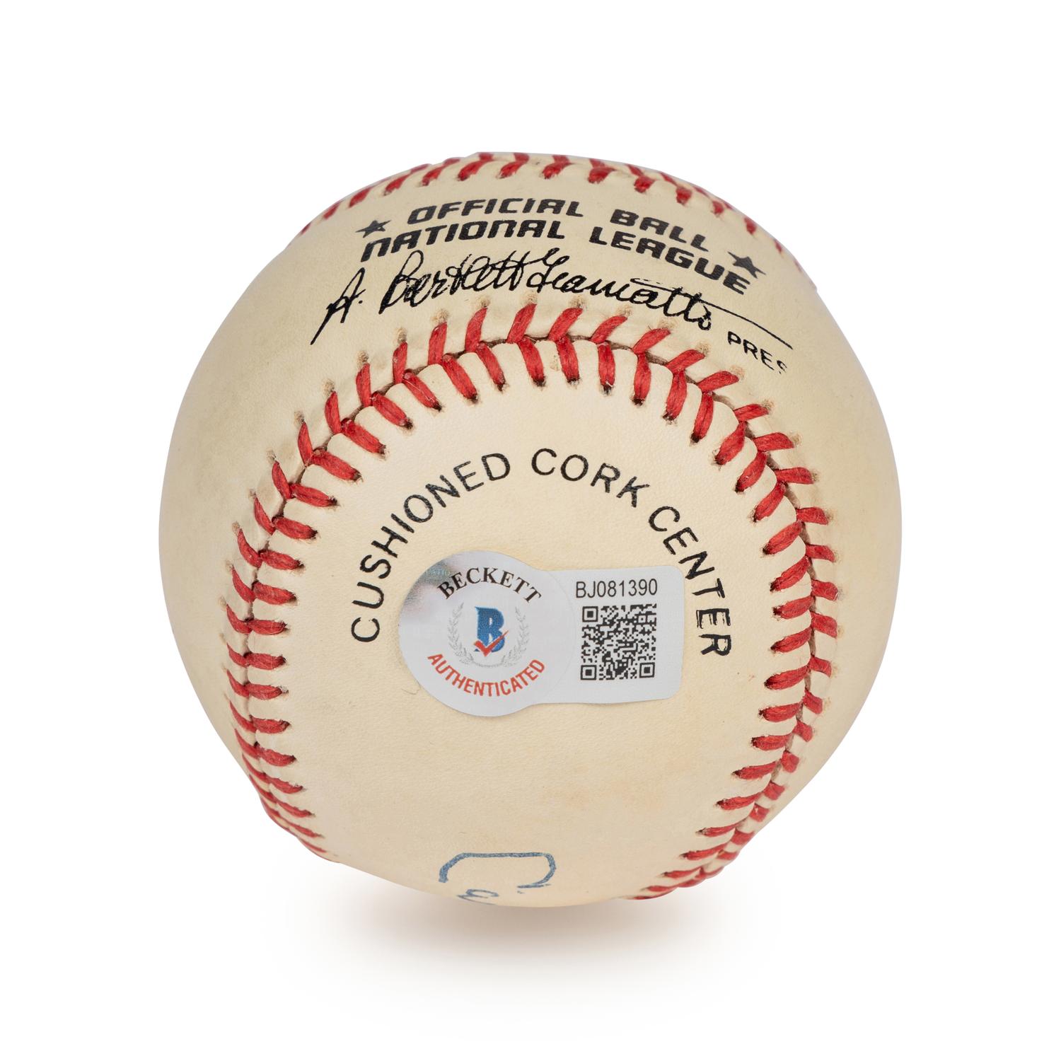 A Carl Hubbell Single Signed Autograph Baseball (Beckett Authentication Services Certified),