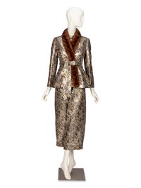 MOLLIE PARNIS, BROCADE JUMPSUIT ENSEMBLE