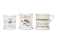 Three Porcelain Occupational Shaving Mugs