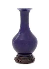 A Chinese Aubergine Glazed Porcelain Vase Height 6 inches. — 19TH CENTURY