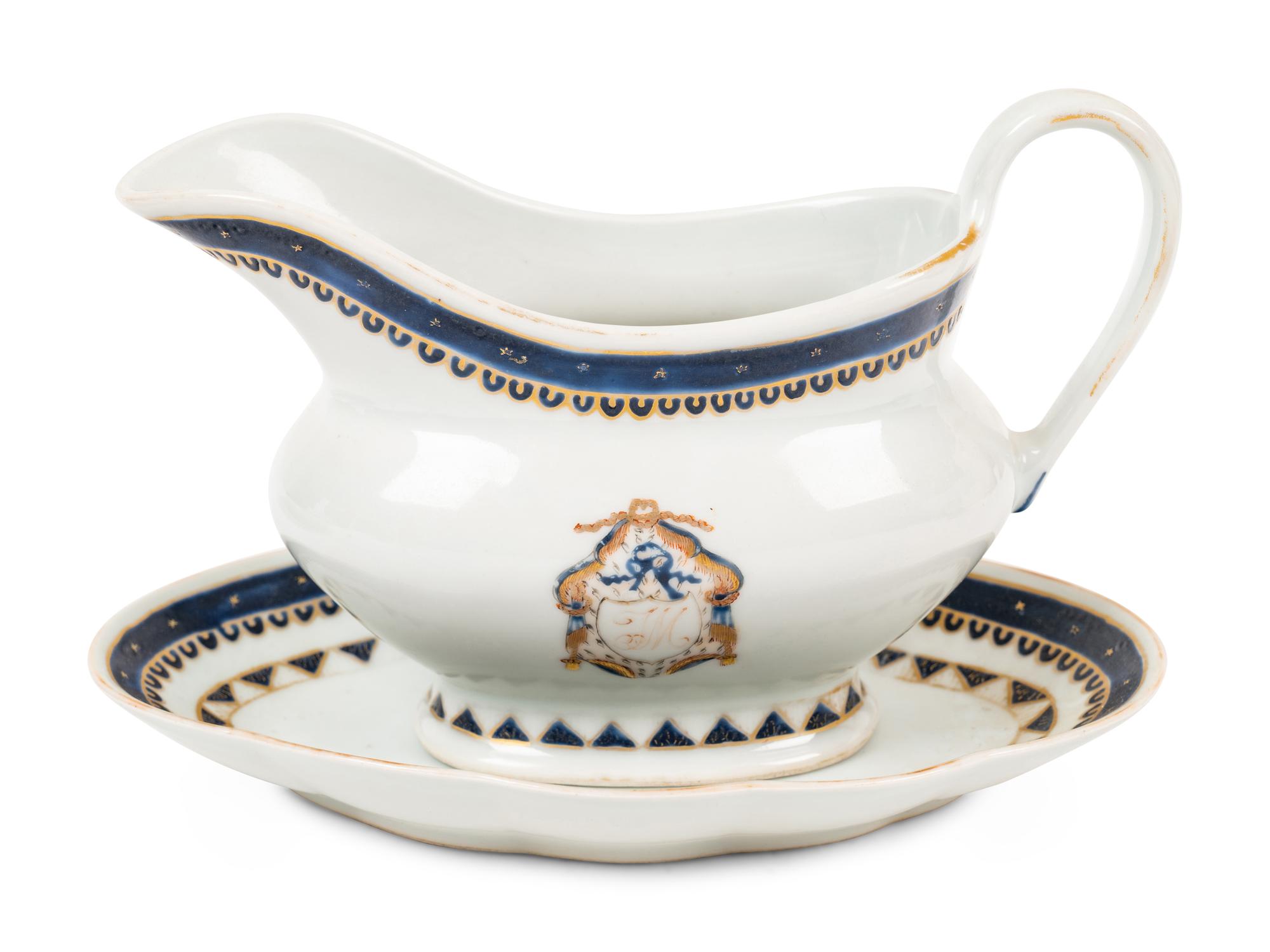 Seven Chinese Export Armorial Porcelain Articles