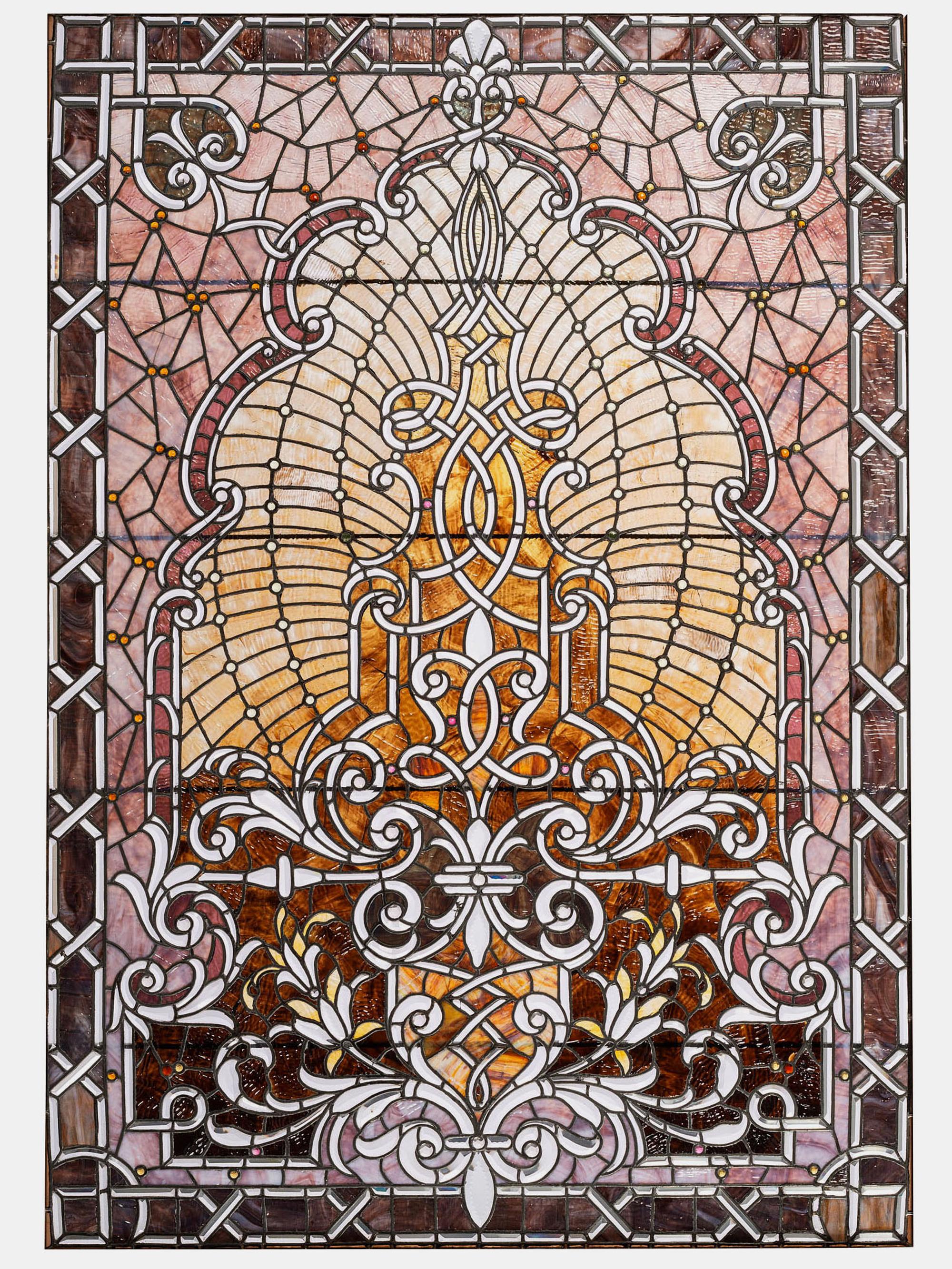 Victorian Leaded Glass Window American stained leaded glass…