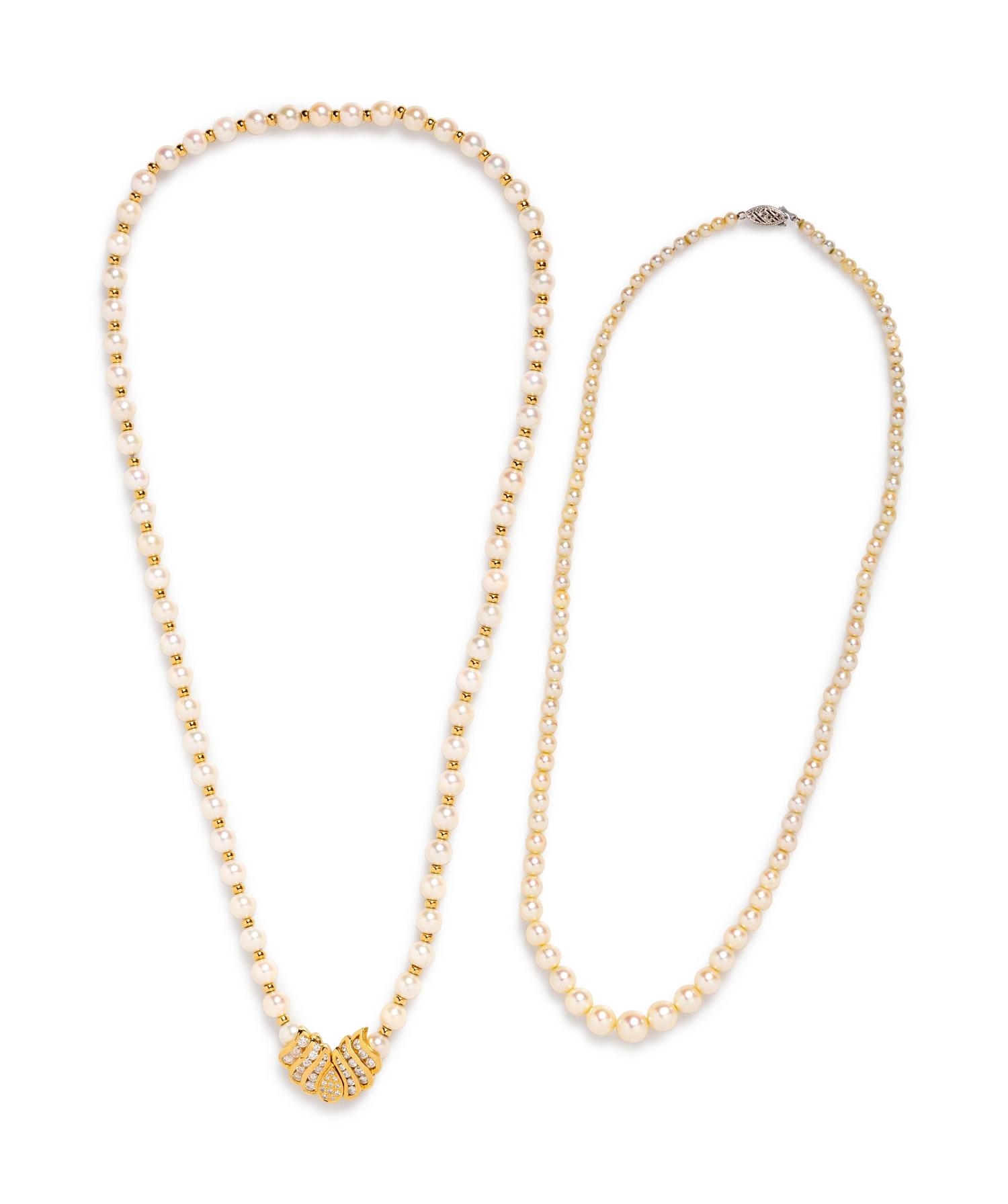 A Collection of Cultured Pearl Necklaces,